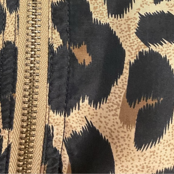 Vintage Petite Sophisticate Jacket Womens Leopard 100% Silk Zip up bomber jacket - Picture 7 of 10